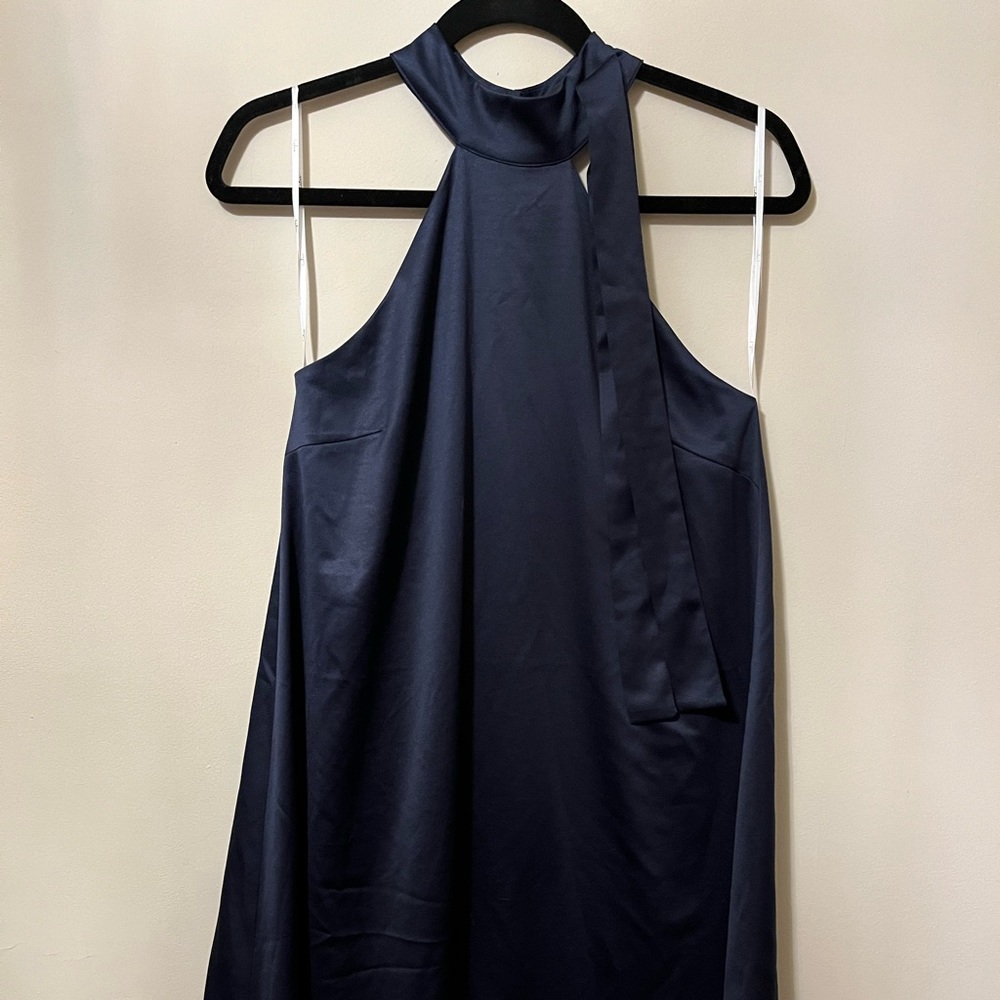Navy Blue satin mini dress